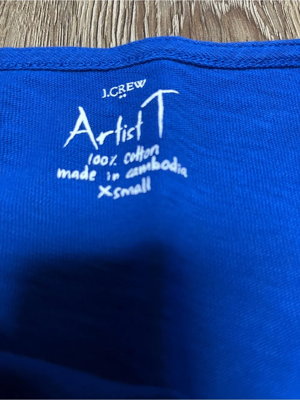 J. Crew Artist tee Cobalt Blue Long-Sleeve Crewneck Sweater